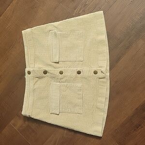 Tan Button Up Corduroy Skirt Two Front Pockets Size Large